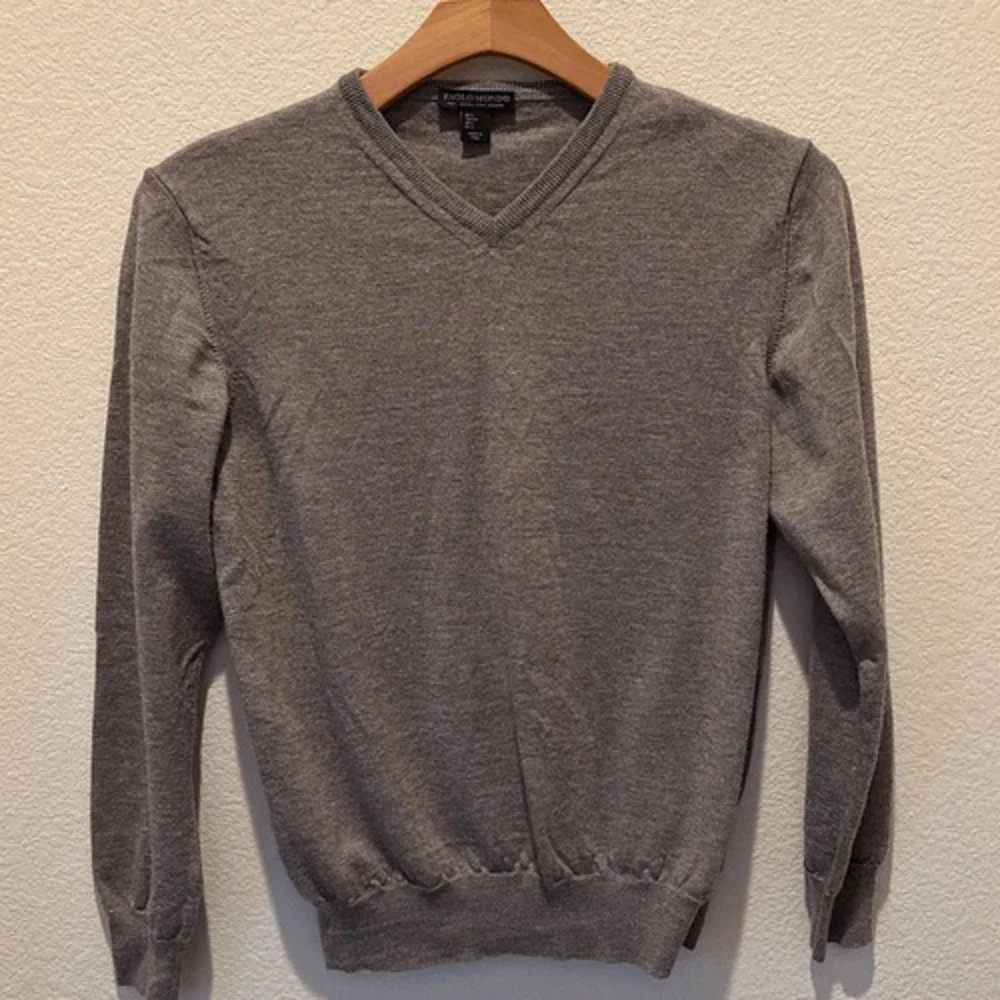Merino Virgin Wool Sweater Paolo Mondo Italy‎ Mens Large quiet luxury brown